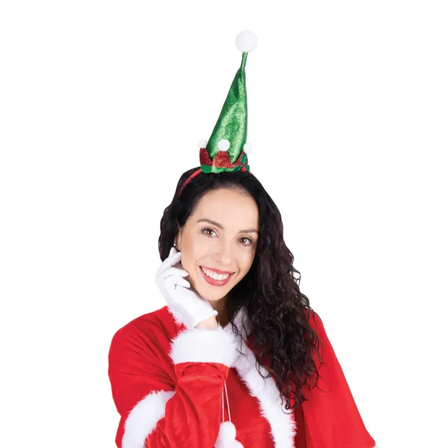 P'tit Clown re22378 cerchietto elfo natalizio rosso e verde