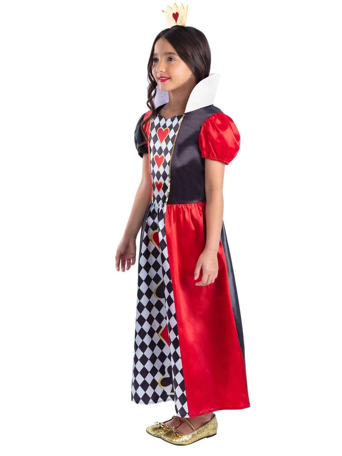 Smiffys Queen of Hearts costume bambina 7-9 anni con coroncina