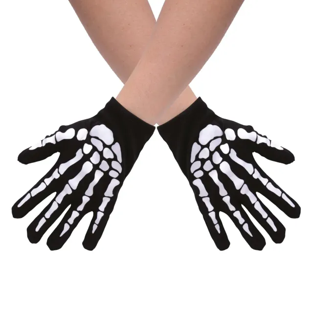 P'tit Clown Guanti Scheletro Bambino Nero-Bianco Halloween