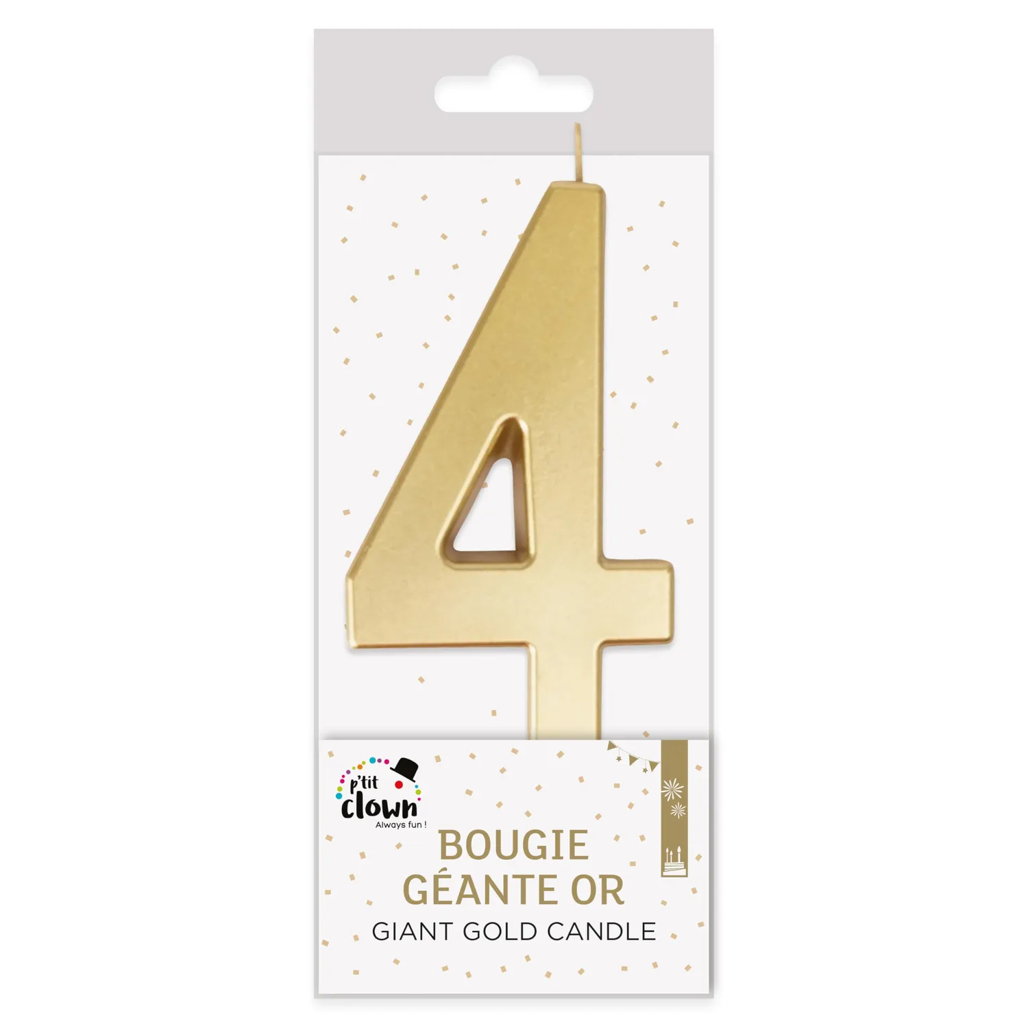 P'tit Clown 23954 candela numero 4 oro gigante