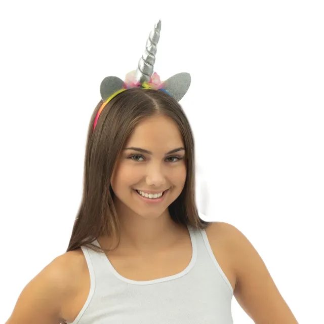 P'tit Clown Cerchietto Unicorno Argento Arcobaleno Accessorio