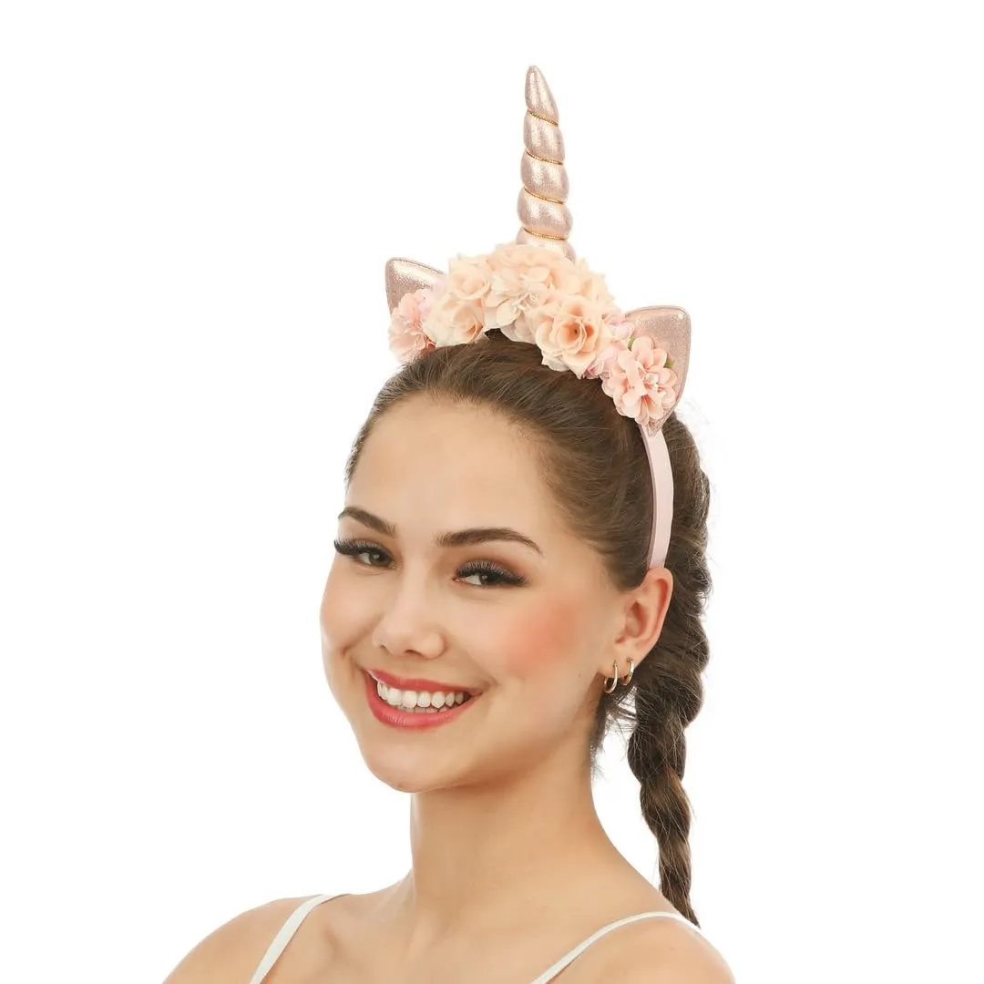 P'tit Clown 23821 cerchietto unicorno rosa con fiori