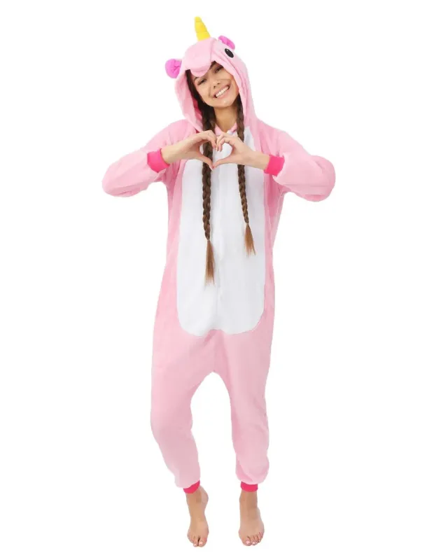 P'tit Clown kigurumi unicorno rosa tuta adulto L-XL