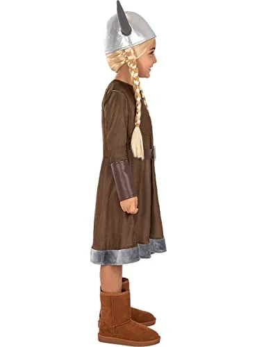 Funidelia Costume da Vichinga Bambina 3-4 Anni Marrone
