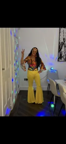 Smiffys Hippy Party parrucca bionda con perline