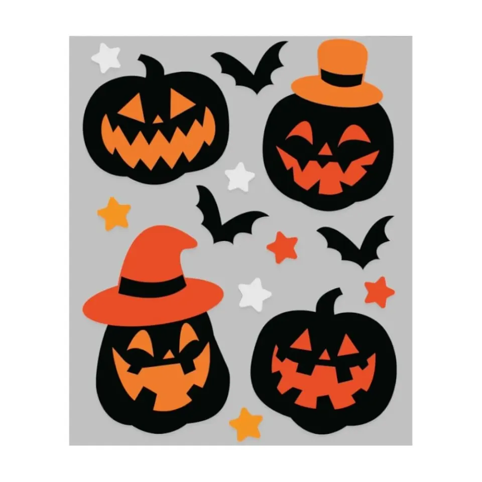Fiestas Guirca Adesivi Gel Vetro Halloween zucche 14 pezzi