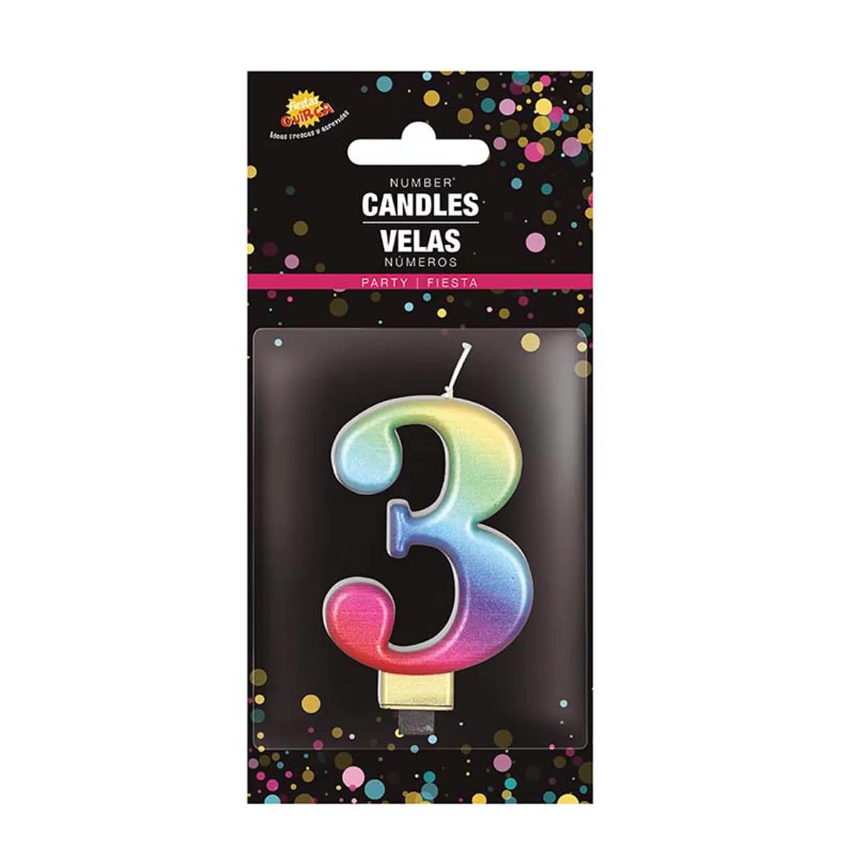 Guirca Candela Numero 4 per Torta 8 cm Multicolore