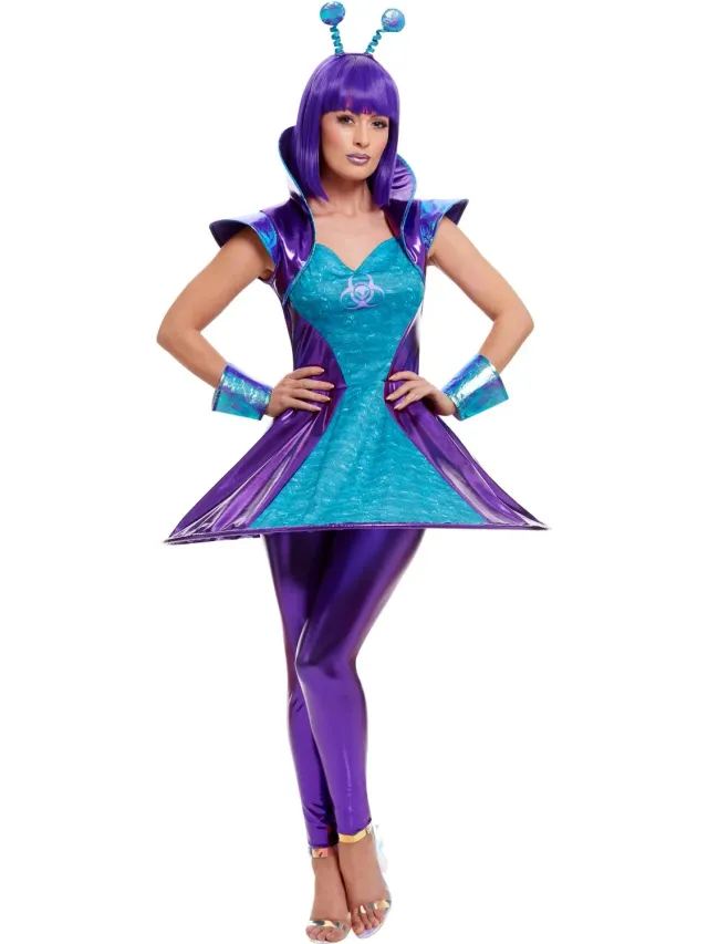 Smiffys Alien Lady 51041 costume aliena viola taglia M