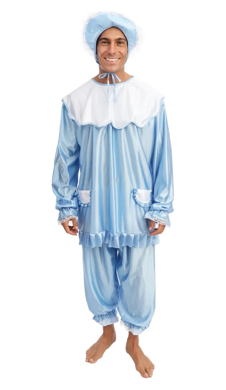 P'tit Clown Costume Neonato adulto L-XL blu umoristico