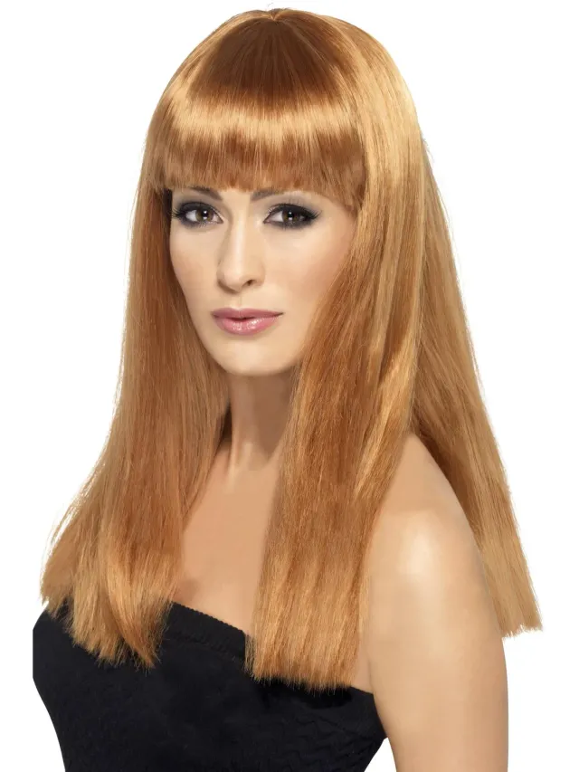 Smiffys Glamourama parrucca bionda lunga con frangia