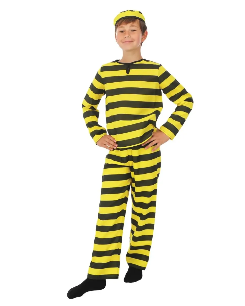 P'tit Clown costume prigioniero bambino 10-12 anni 3 pezzi