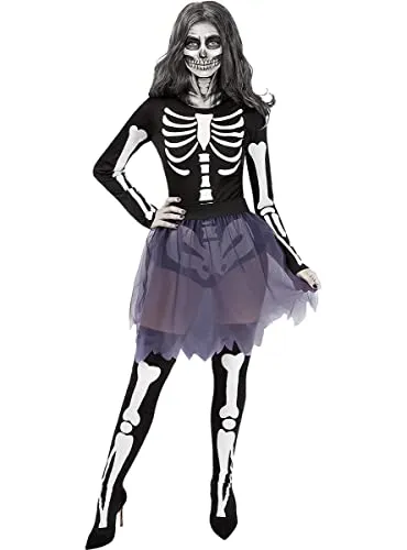 Funidelia Costume da Scheletro Donna Nero Halloween