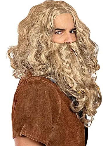 Funidelia Vichingo parrucca e barba marrone uomo PET