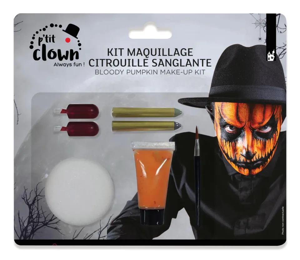 P'tit Clown 22873 kit trucco zucca viso Halloween