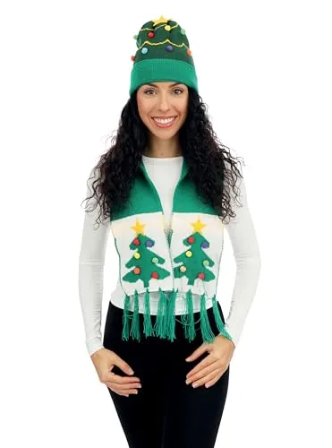 P'tit Clown set natale cappello e sciarpa adulto nero ghirlanda