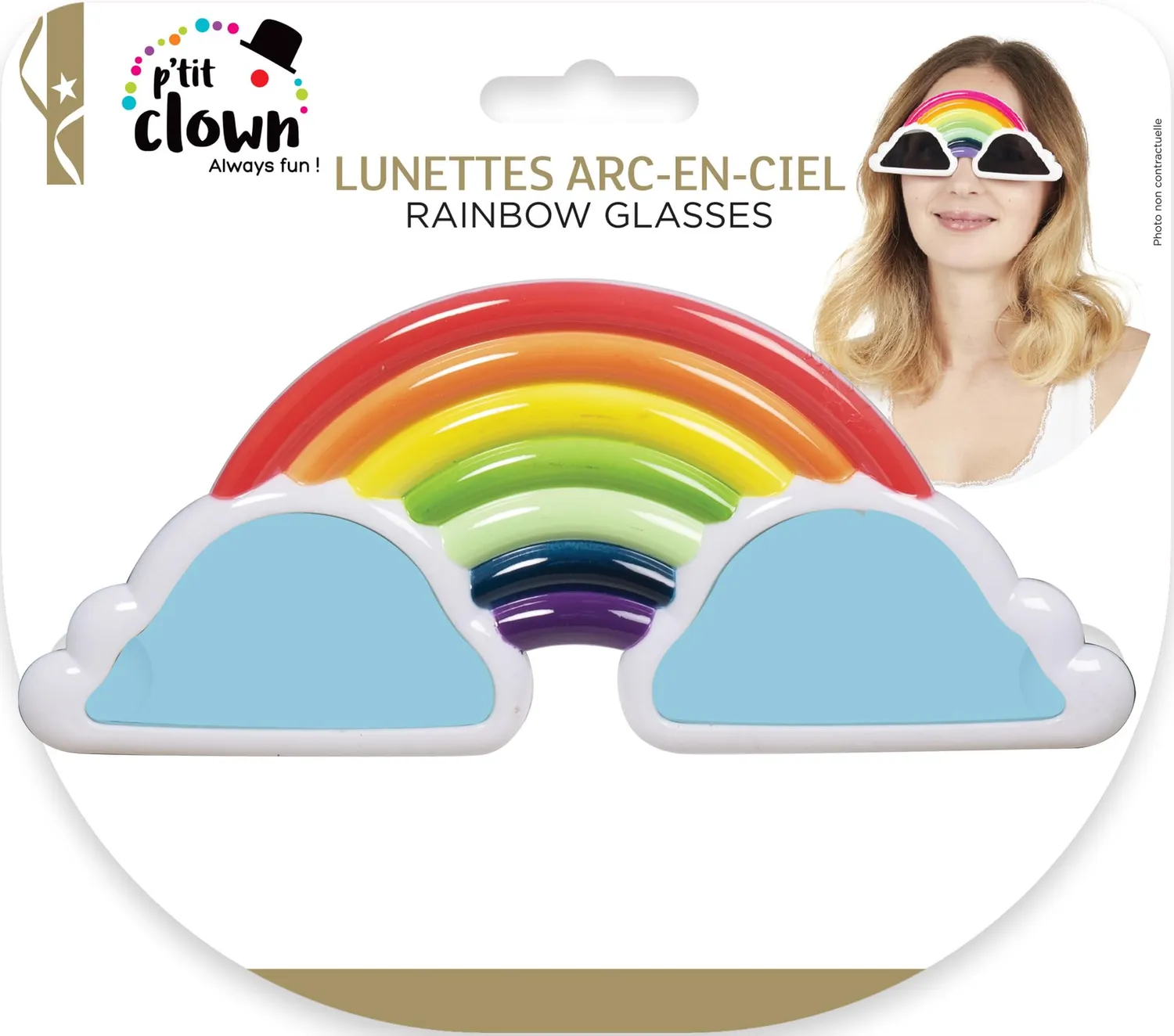 P'tit Clown re66674 Occhiali Arcobaleno per Feste Pride