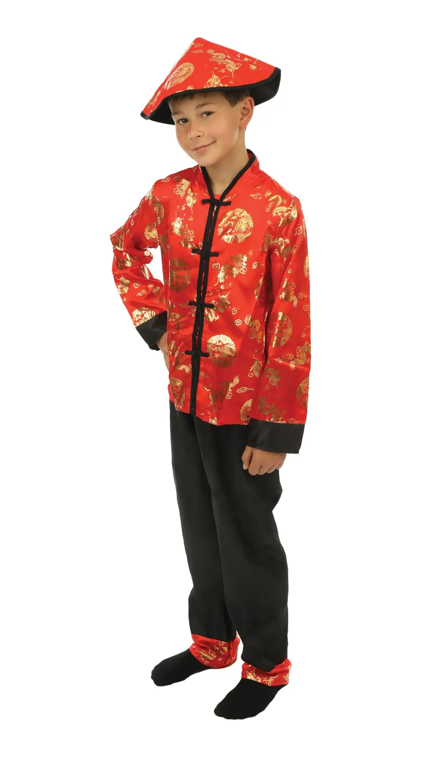 P'tit Clown Capodanno Cinese costume 10-12 anni rosso