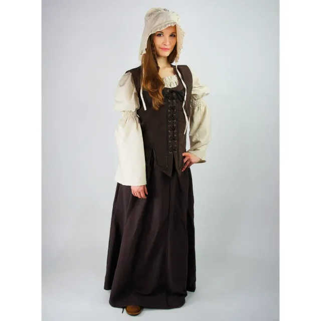 La Bottega di Merlino Odette gilet corpetto velluto marrone scuro