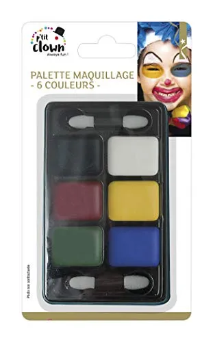 P'tit Clown 91011 Palette Trucco 6 Colori + 2 Applicatori