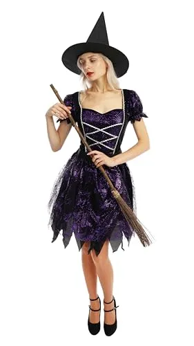 P'tit Clown Strega costume adulto viola L-XL Halloween