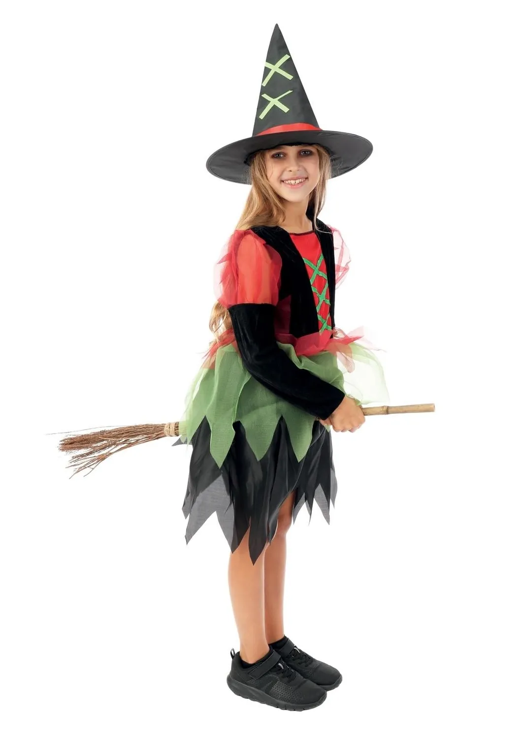 P'tit Clown Costume Fata Strega Bambina 5-6 Anni con Cappello