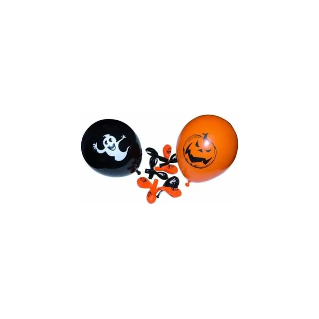 P'tit Clown palloncini Halloween arancioni neri 23 cm 10 pz
