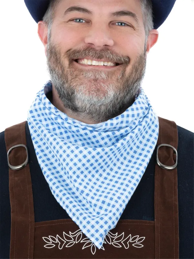 Smiffys Bavarian Neckerchief foulard adulto blu quadretti