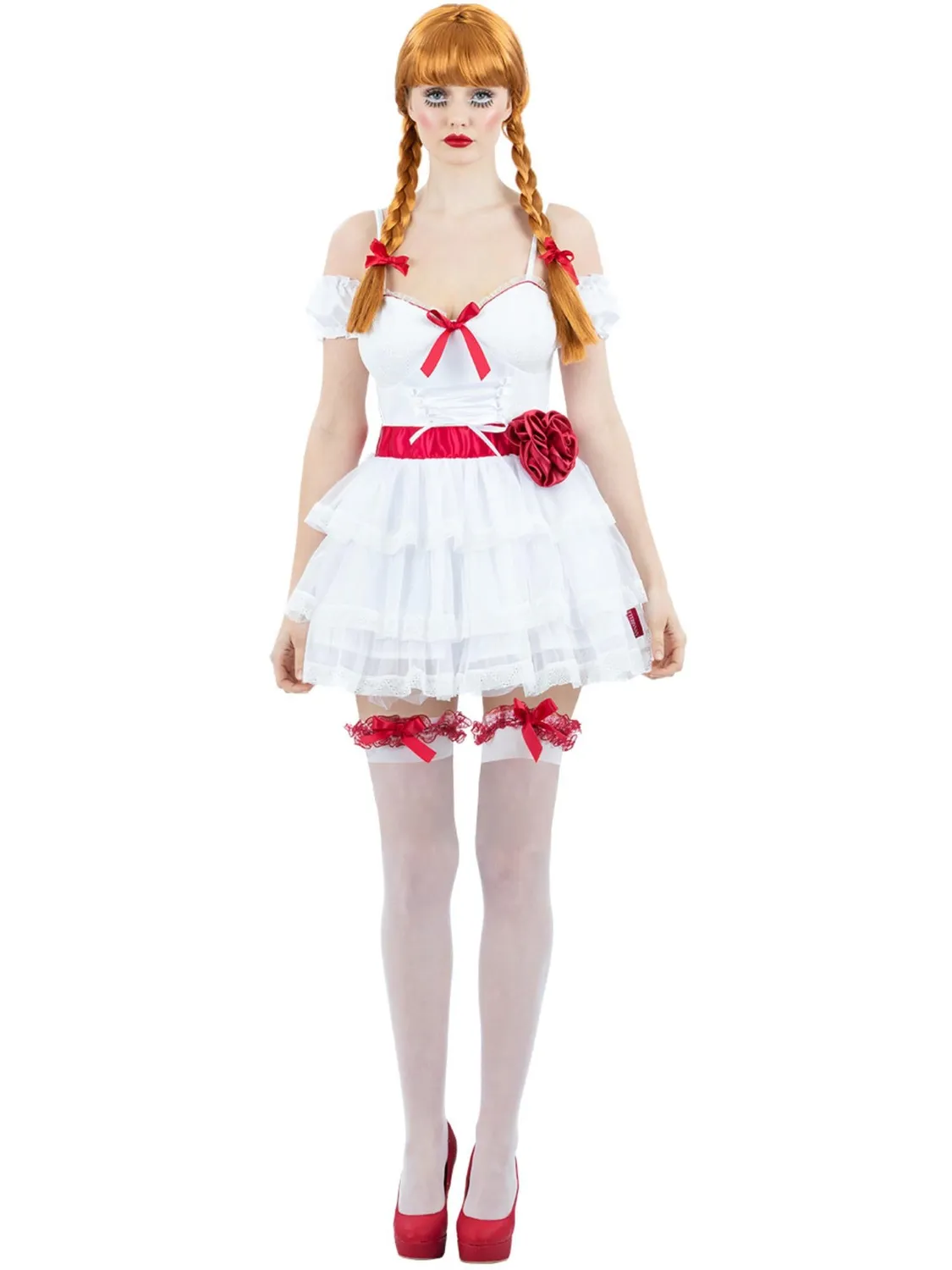 Smiffys Annabelle Mini Abito Costume Donna Bianco