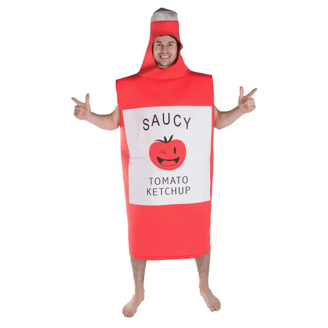 Bodysocks Costume Ketchup adulto taglia unica rosso
