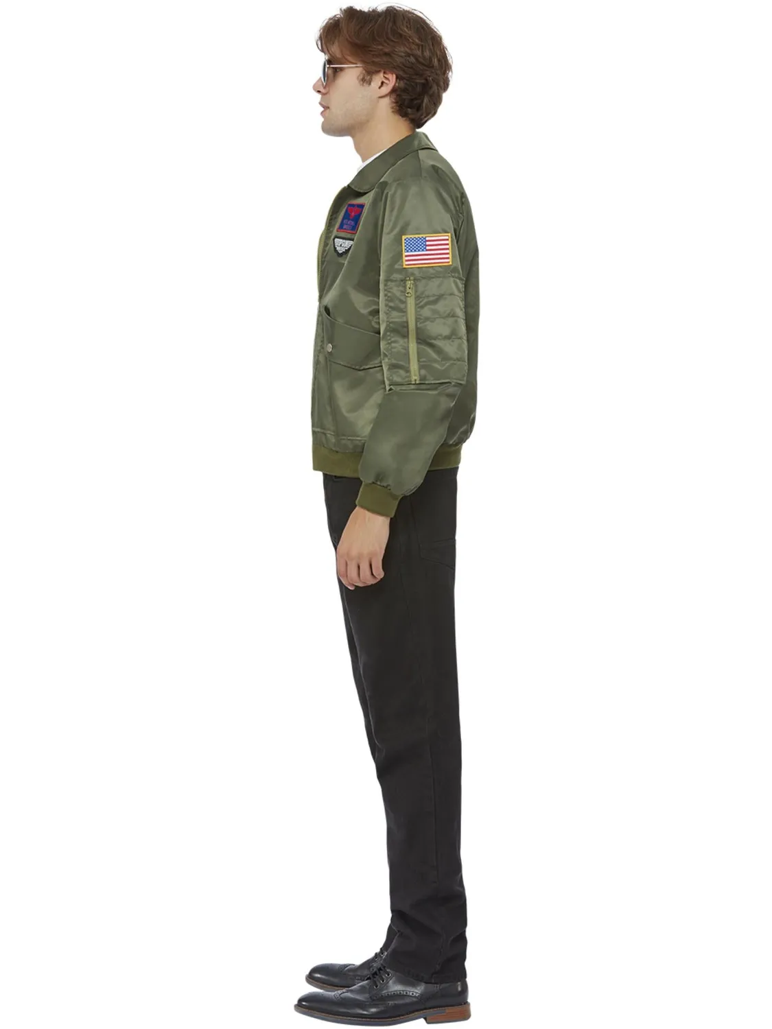 Smiffys Top Gun Maverick Bomber Jacket giacca verde L