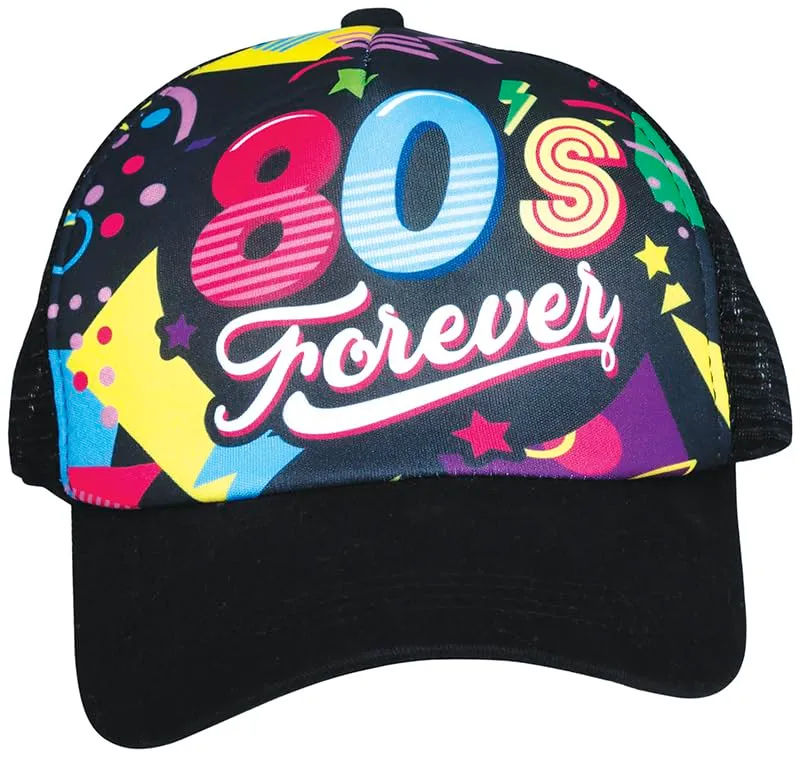 Guirca Cappello Anni '80 Nero Adulto Festa
