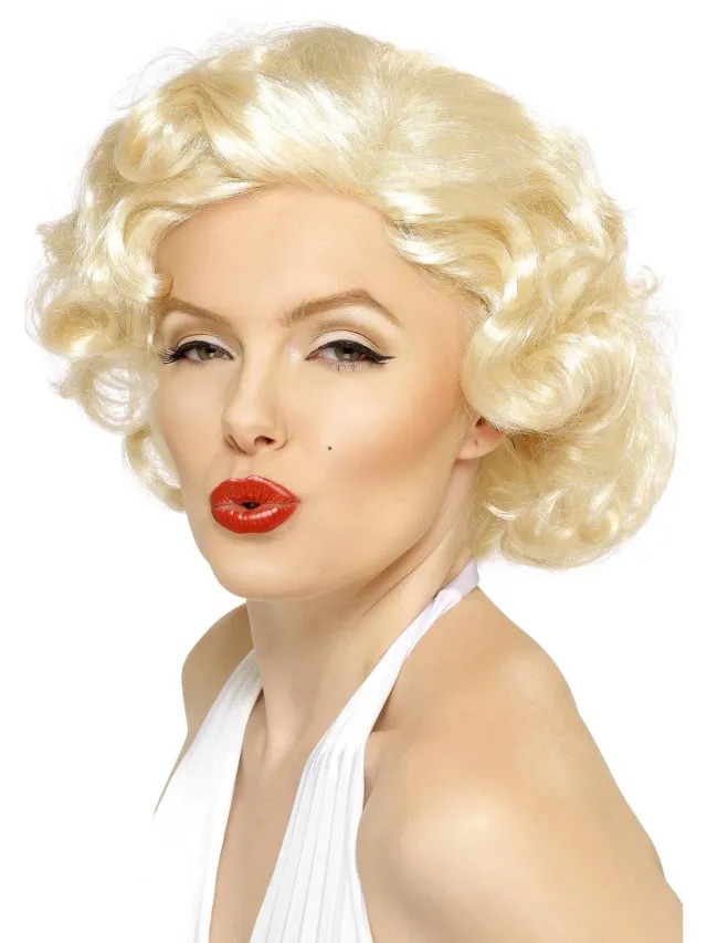 Smiffys Blonde Bombshell parrucca bionda riccia corta