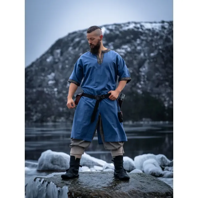 La Bottega di Merlino Tunica Richard costume maniche corte blu cotone