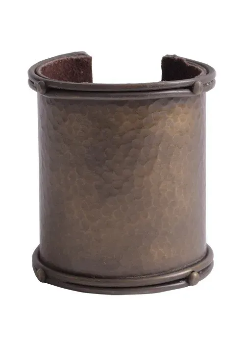 La Bottega di Merlino bracciale in ottone e pelle 20,5 cm
