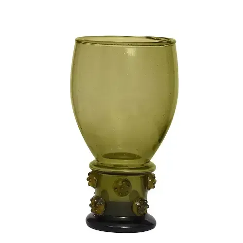 La Bottega di Merlino Calice vetro di bosco 16 cm verde soffiato