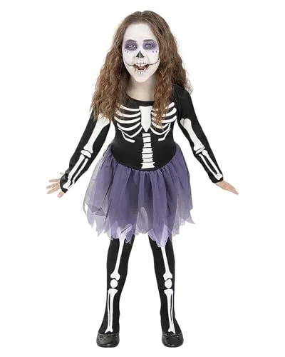 Funidelia Scheletro collant bambina halloween nero