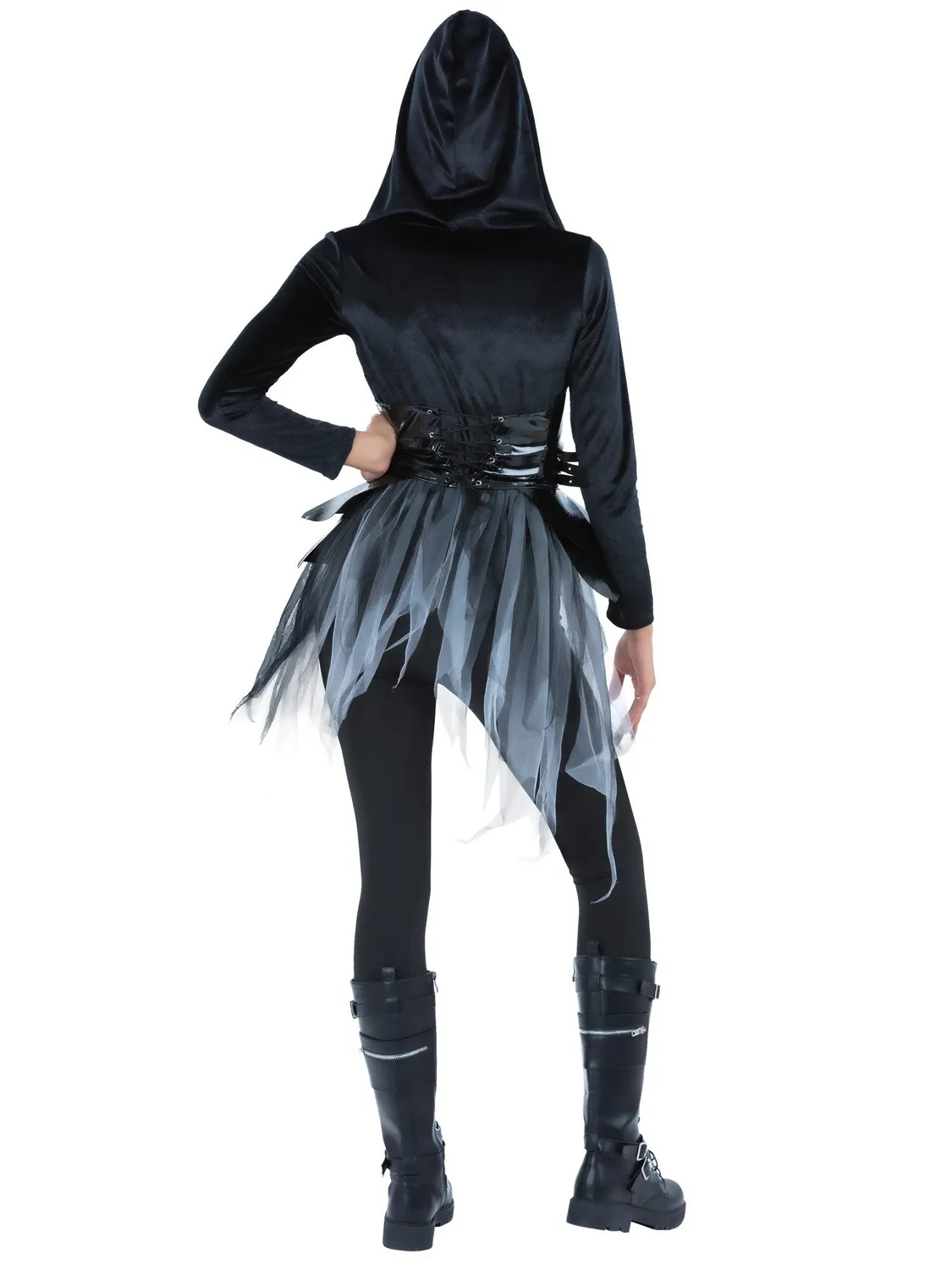 Smiffys Dark Warrior Costume Donna Nero Grigio