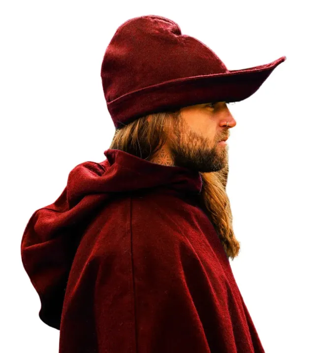 La Bottega di Merlino Robin Hood cappello rosso cotone