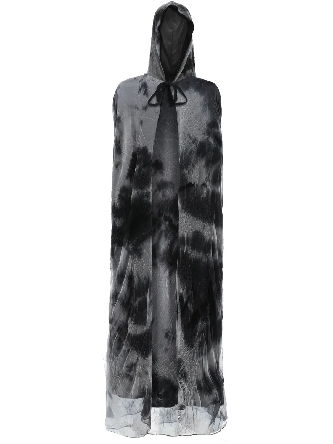 Smiffys Spellbound mantello nero-grigio incappucciato