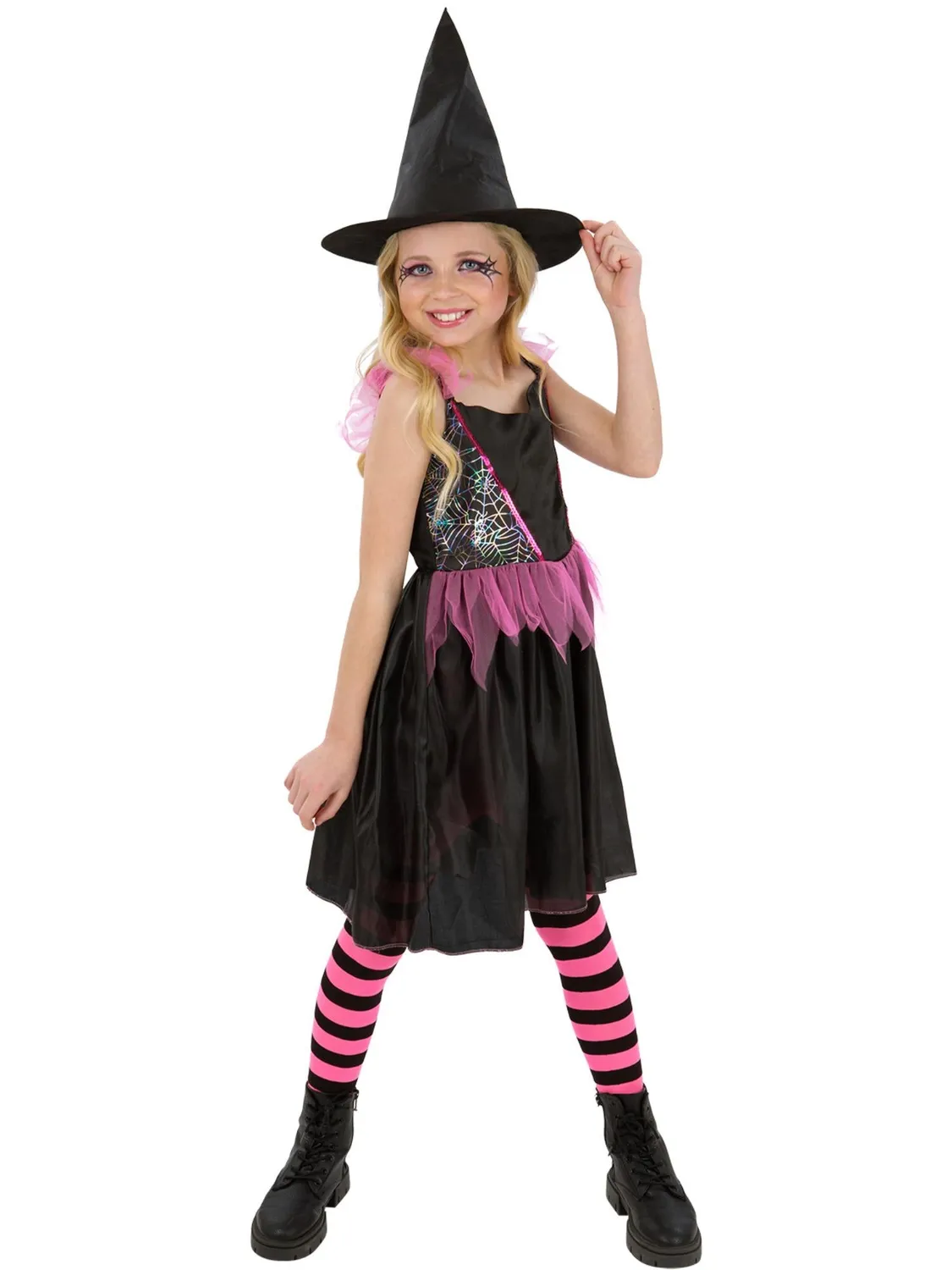 Smiffys Rainbow Web costume strega bambina 7-9 anni