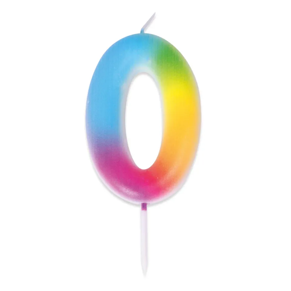 P'tit Clown Candela Numero 0 Multicolore Torta Compleanno