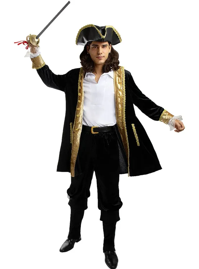 Funidelia Pirata Deluxe Coloniale Costume 4XL Nero Uomo