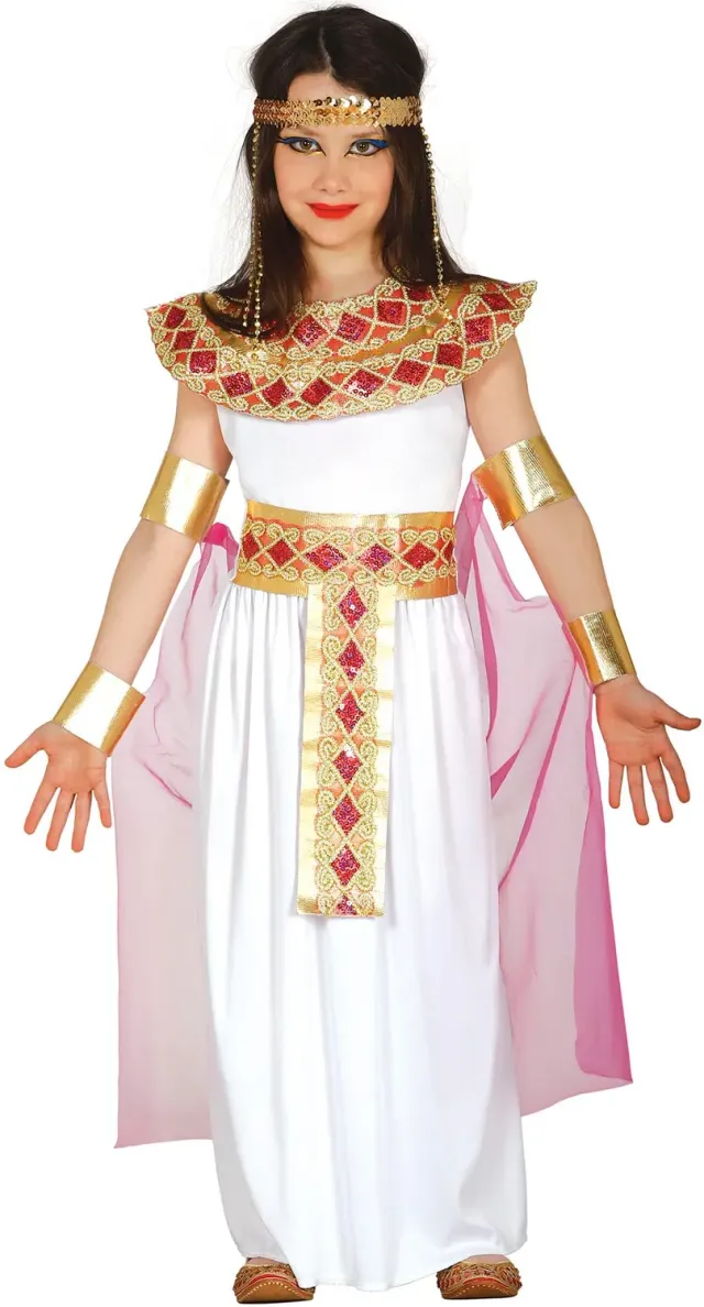 Guirca Egiziana costume bambina 10-12 anni bianco oro