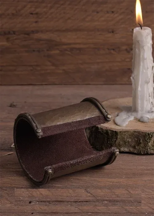 La Bottega di Merlino bracciale in ottone e pelle 20,5 cm