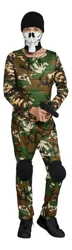 Fiestas Guirca Militare costume 14-16 anni mimetico