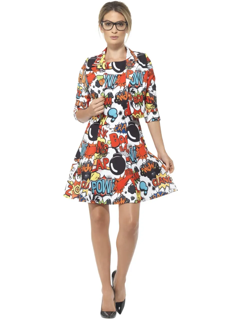 Smiffys Comic Strip Suit vestito donna fumetto pop art