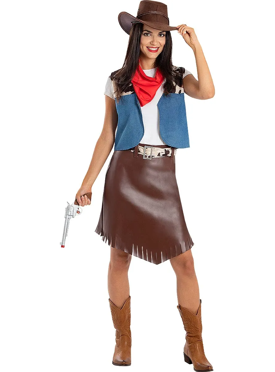 Funidelia Cowboys pistola da cowboy 28 cm marrone