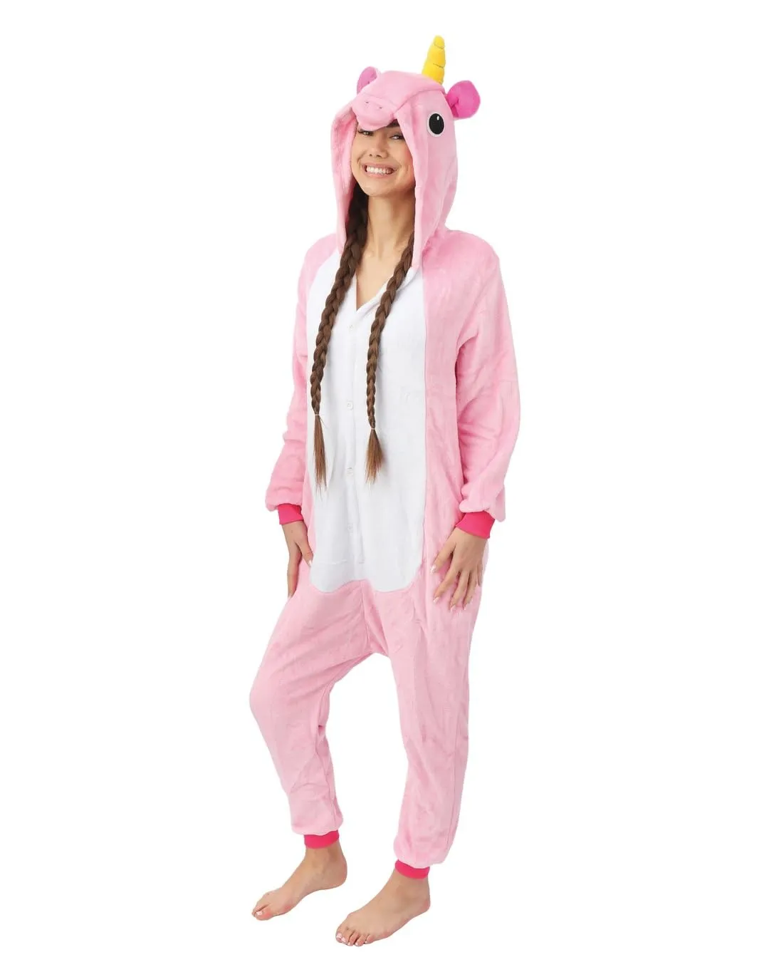 P'tit Clown kigurumi unicorno rosa tuta adulto L-XL