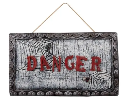 P'tit Clown Danger targa per porta grigia Halloween