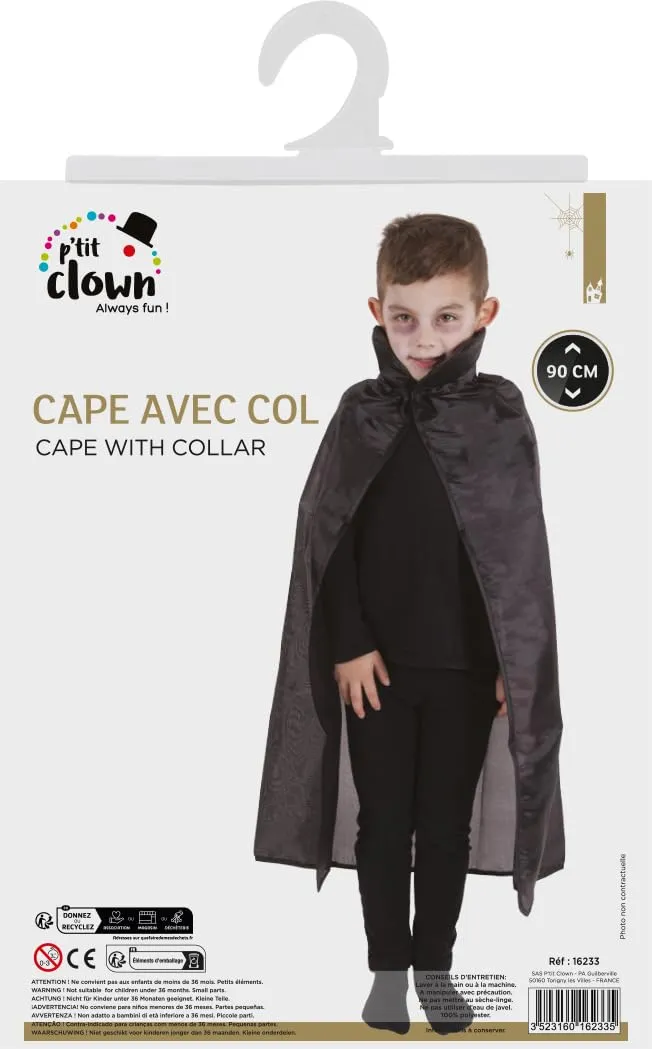 P'tit Clown 16233 Mantella Bambino Nero 90cm Taglia M